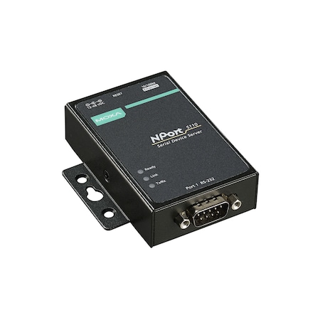 Moxa 1Port Device Server, 10/100M Eth., Rs-232, Db9 Male, 12-48Vdc, Nport 5110-T NPort 5110-T